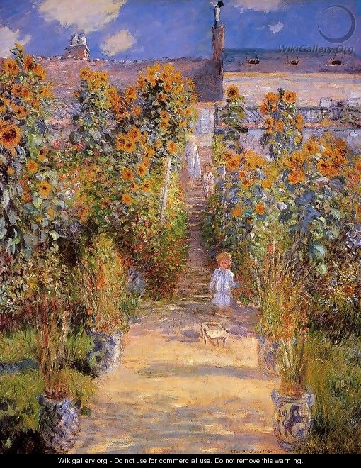 Monets Garden At Vetheuil - Claude Oscar Monet