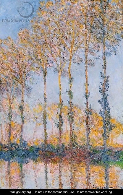 Poplars White And Yellow Effect - Claude Oscar Monet