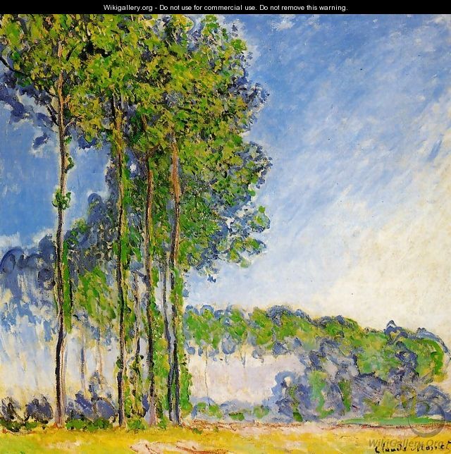 Poplars View From The Marsh - Claude Oscar Monet