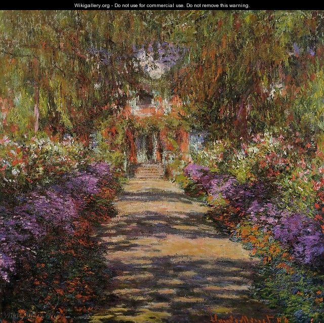 Pathway In Monets Garden At Giverny - Claude Oscar Monet