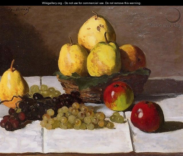 Still Life With Pears And Grapes - Claude Oscar Monet