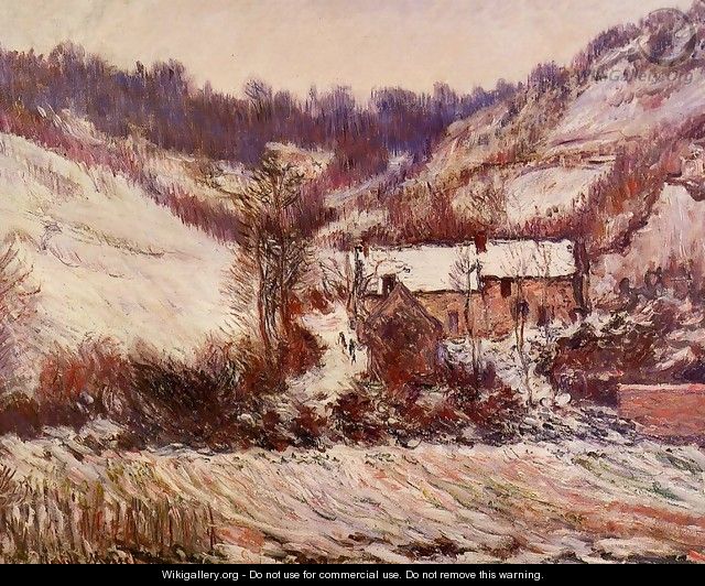 Snow Effect At Falaise - Claude Oscar Monet