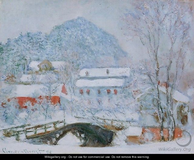 Sandviken Village In The Snow - Claude Oscar Monet