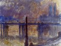Cleopatras Needle And Charing Cross Bridge - Claude Oscar Monet