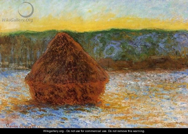 Grainstack Thaw Sunset - Claude Oscar Monet