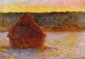 Grainstack At Sunset Winter - Claude Oscar Monet