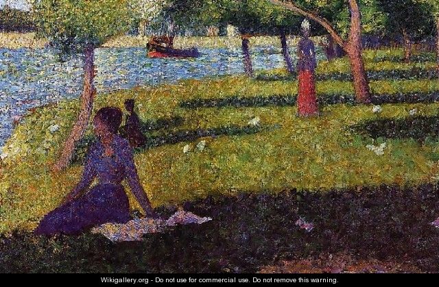 Seated And Standing Woman - Georges Seurat