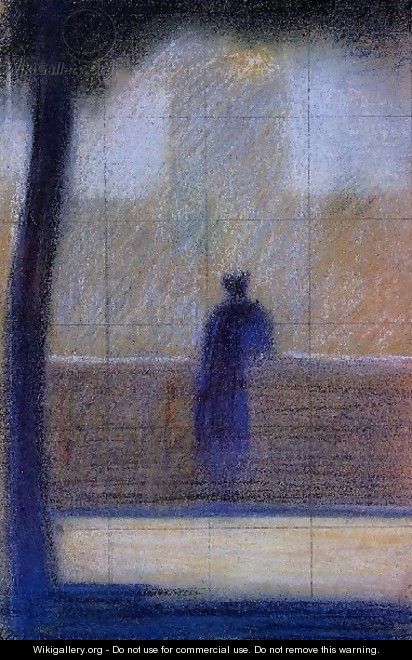 Man Leaning On A Parapet - Georges Seurat