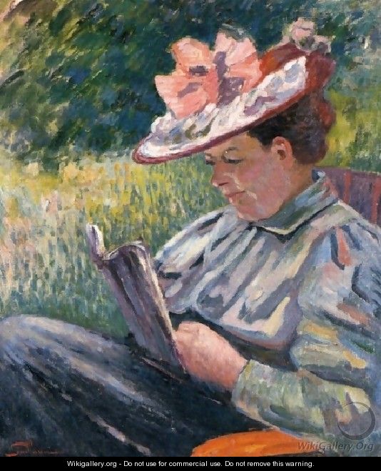 Madame Guillaumin Reading In The Garden - Armand Guillaumin