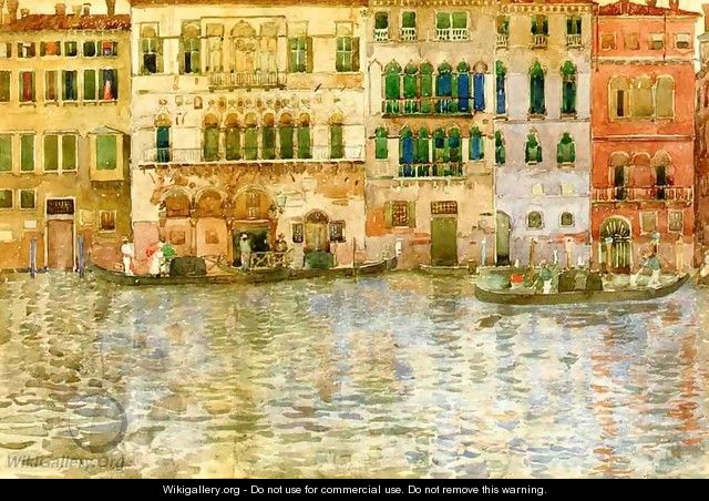 Venetian Palaces On The Grand Canal - Maurice Brazil Prendergast