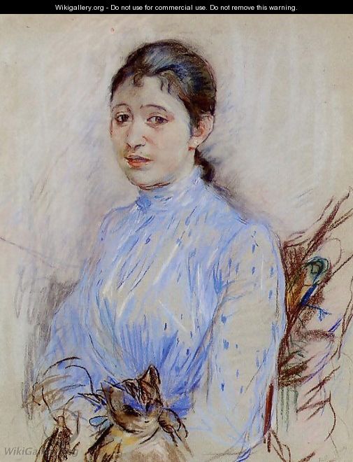 Young Woman In A Blue Blouse - Berthe Morisot