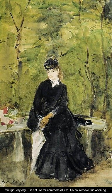 Young Lady Seated On A Bench - Berthe Morisot