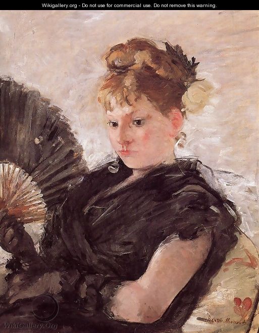 Woman with a Fan (Head of a Girl) 1876 - Berthe Morisot