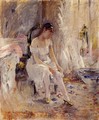 Woman Getting Dressed Aka Young Woman Fastening Her Stockings - Berthe Morisot
