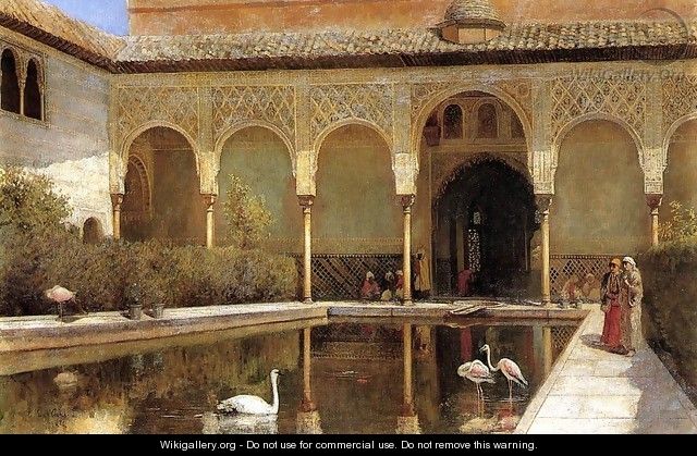 A Court In The Alhambra In The Time Of The Moors - Edwin Lord Weeks