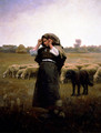 Shepherdess And Her Flock - Daniel Ridgway Knight
