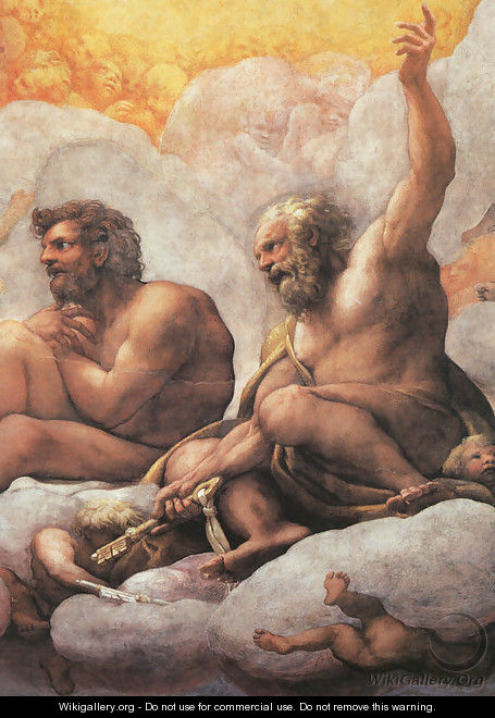The Apostles Peter And Paul Detail Of Cupola Fresco - Correggio (Antonio Allegri)