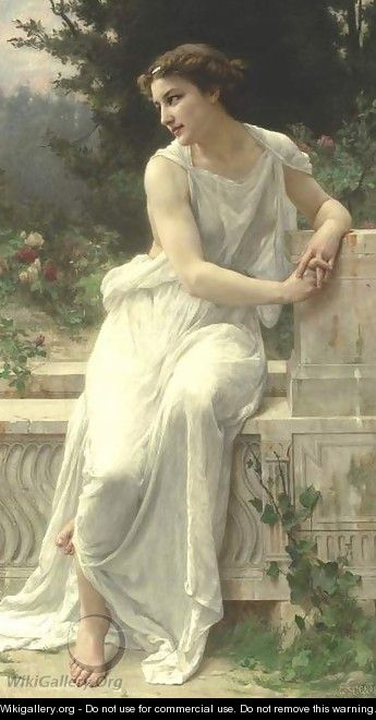 Young Woman Of Pompeii On A Terrace - Guillaume Seignac