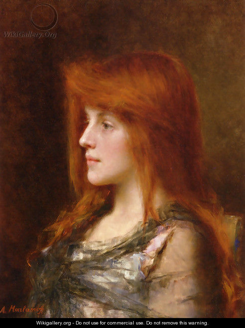 Portrait Of A Young Beauty - Alexei Alexeivich Harlamoff