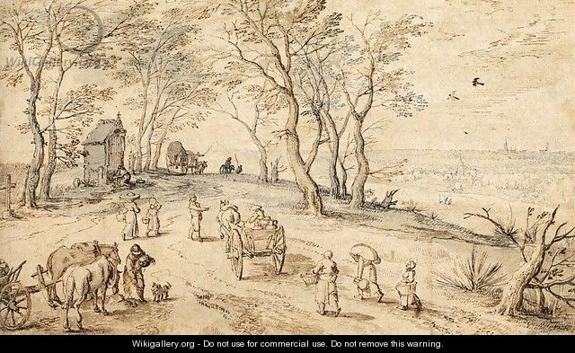 Villagers on their Way to Market 1615-19 - Jan The Elder Brueghel