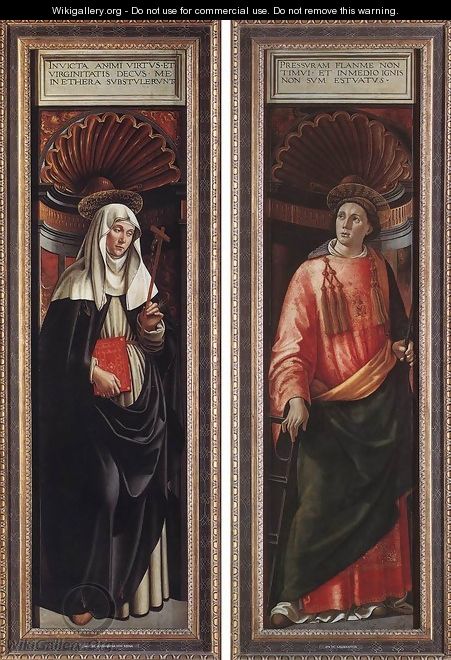 St Catherine of Siena and St Lawrence 1490-98 - Domenico Ghirlandaio