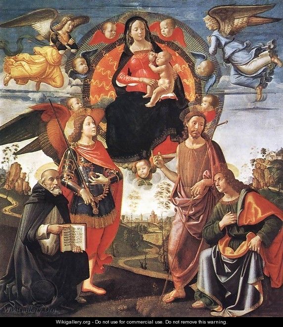 Madonna in Glory with Saints 1490-96 - Domenico Ghirlandaio