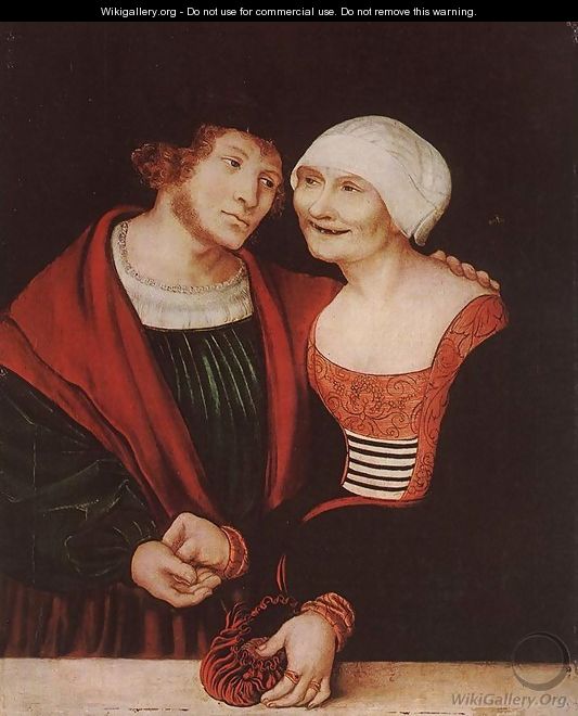 Amorous Old Woman and Young Man 1520-22 - Lucas The Elder Cranach