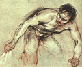 Kneeling Male Nude - Jean-Antoine Watteau