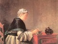 Lady Taking Tea - Jean-Baptiste-Simeon Chardin