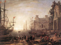 Port Scene with the Villa Medici 1637 - Claude Lorrain (Gellee)