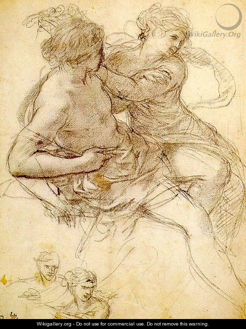 Study of Two Figures for The Age of Gold - Pietro Da Cortona (Barrettini)
