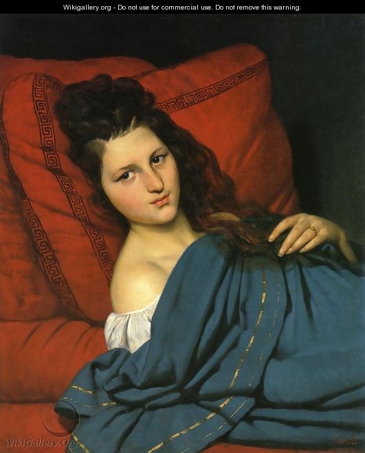 Half-length Woman Lying on a Couch 1829 - Joseph-Desire Court