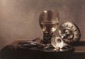 Still-life with Wine Glass and Silver Bowl - Pieter Claesz.