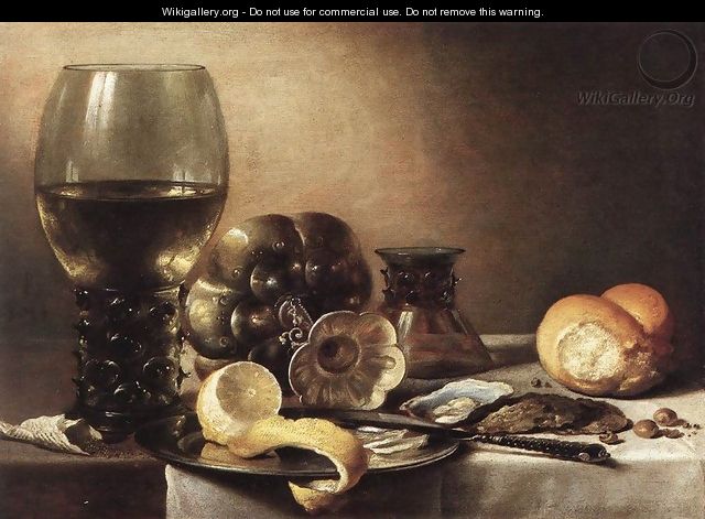 Still-Life with Oysters c. 1633 - Pieter Claesz.