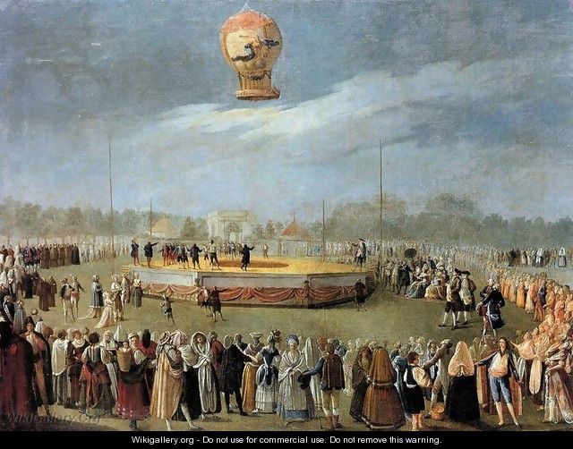 Ascent of the Balloon in the Presence of Charles IV and his Court c. 1783 - Antonio Carnicero Y Mancio