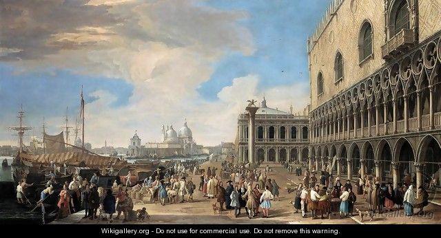 Venice- A View of the Molo 1710-15 - Luca Carlevaris