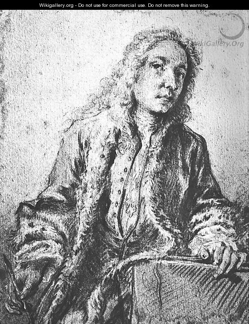 Drawing after a lost Self-Portrait of Watteau - François Boucher