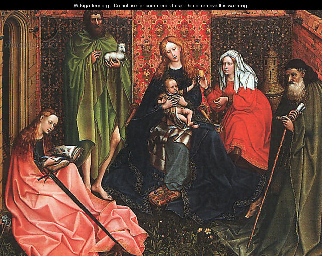 Madonna and Child with Saints in an Enclosed Garden 1440-60 - Follower of Robert Campin