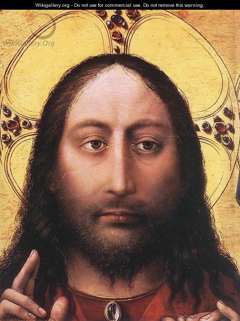 Blessing Christ and Praying Virgin (detail 1) c. 1424 - (Robert Campin) Master of Flémalle