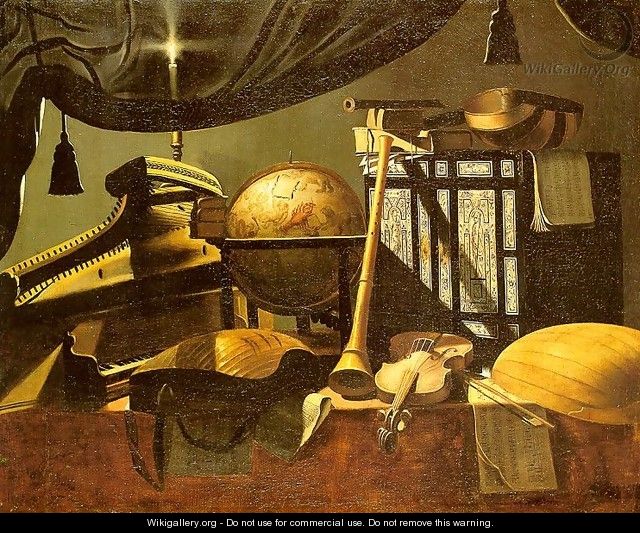 Still-Life with Musical Instruments (undated) - Evaristo Studio of Baschenis