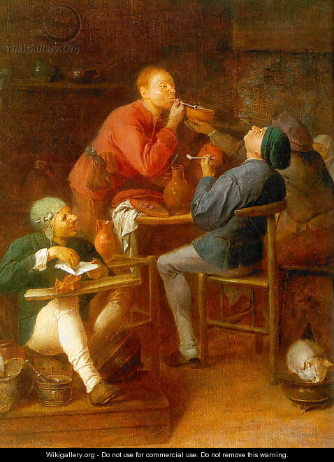 The Smokers (The Peasants of Moerdijk) 1627-30 - Adriaen Brouwer