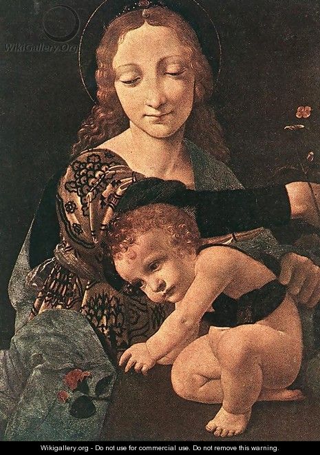 Virgin and Child with a Flower Vase (detail) - Giovanni Antonio Boltraffio