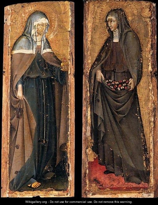 Sts Clare and Elizabeth of Hungary c. 1445 - Giovanni di Paolo