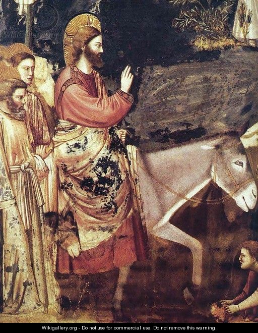 No. 26 Scenes from the Life of Christ- 10. Entry into Jerusalem (detail) 1304-06 - Giotto Di Bondone