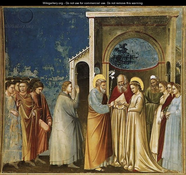 No. 11 Scenes from the Life of the Virgin- 5. Marriage of the Virgin 1304-06 - Giotto Di Bondone