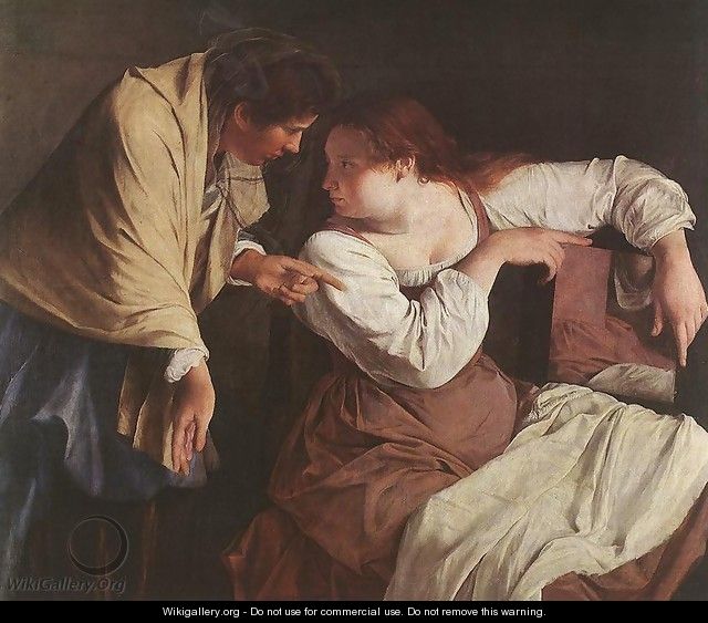 Two Women with a Mirror - Orazio Gentileschi