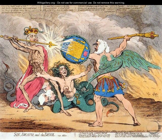Sin, Death and the Devil 1792 - James Gillray