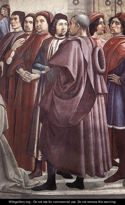 Resurrection of the Boy (detail 4) 1482-85 - Domenico Ghirlandaio