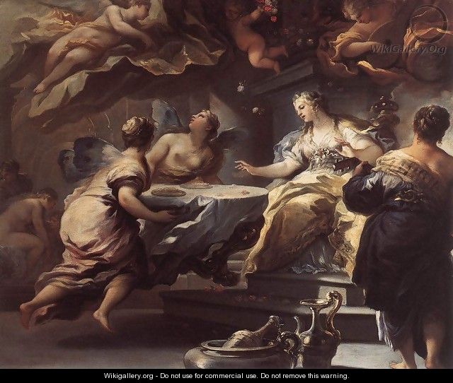 Psyche Served by Invisible Spirits 1692-1702 - Luca Giordano
