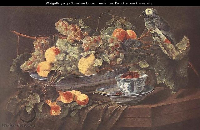 Still-life with Fruits and Parrot c. 1640 - Jan Fyt